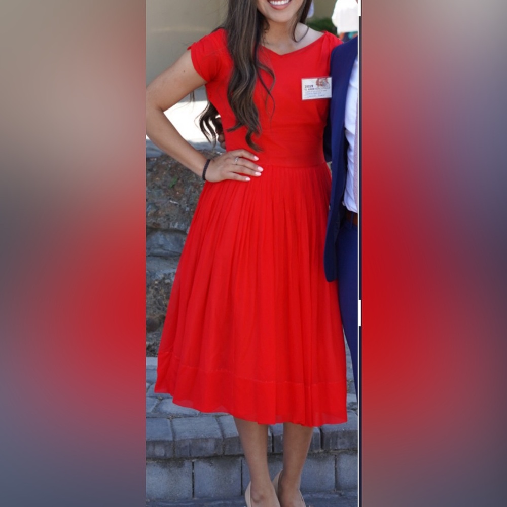 Vintage Red Dress Fit and Flare fit